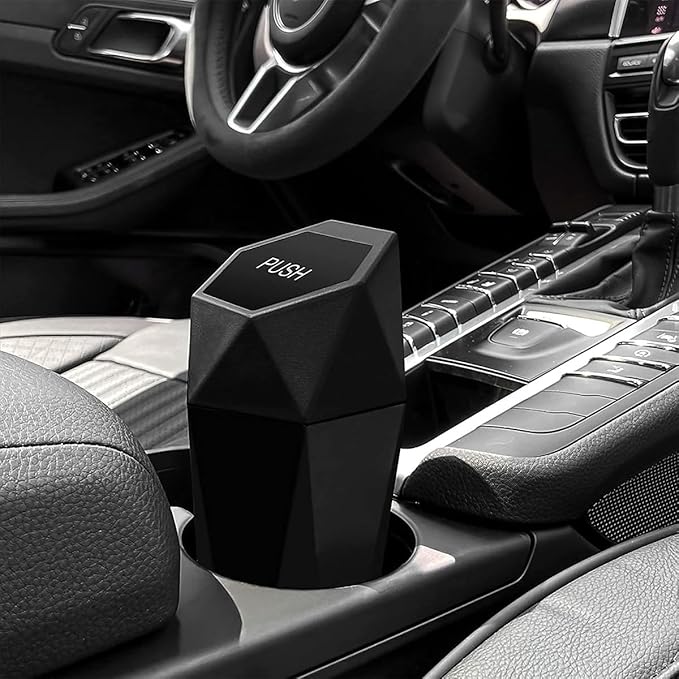 Car Trash Can with Lid, Leakproof Mini Essential Vehicle Garbage Organizers, Multipurpose Automotive Garbage Storage Organizer Bin Accessories, Universal for SUV, Sedan, Truck