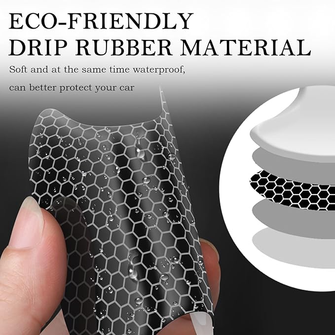 OFBAND 8PCS Car Door Handle Protector with Reflective Design, Universal Fit, Black, Plastic, Reflective, Door Handle Scratch Protector