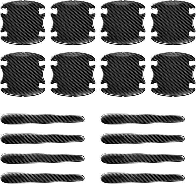 16PCS Car Door Handle Cup Scratch Protector Set - Universal Waterproof Rearview Mirror Protector Film Car Door Bowl Sticker - Anti-Scratch Paint Cover Guard Pad for Cars (CarbonFiber)