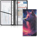 Red Wolf Galaxy Car Registration and Insurance Holder Vehicle Glove Box Organizer Car Accessories Wallet Case for Women Men 202a0014