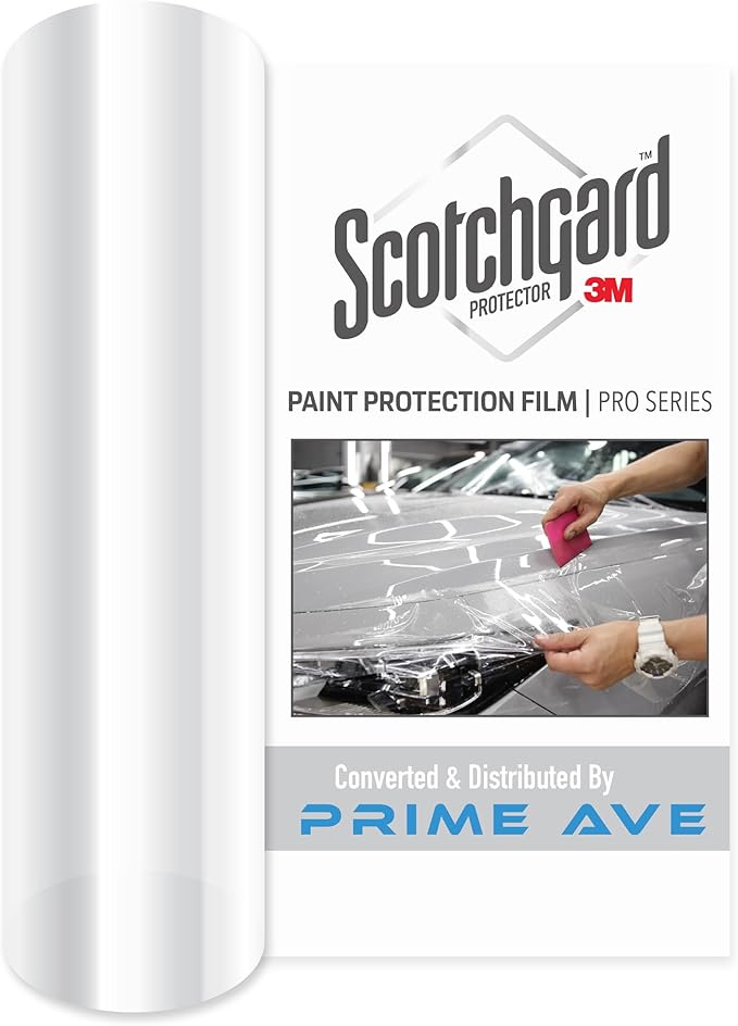 Prime Ave 3M Clear Paint Protection Film, 8 mil PPF Vinyl Wrap with Self-Healing Technology, UV Protection, Non-Yellowing, Scratch Resistant, Glossy Finish (12 x 24in)