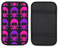 Auto Armrest Cover Pad Purple and Pink Crossbones Skull Non-Slip Center Console Cushion Pad Breathable Arm Rest Mat Box Protector Car Decorations Interior