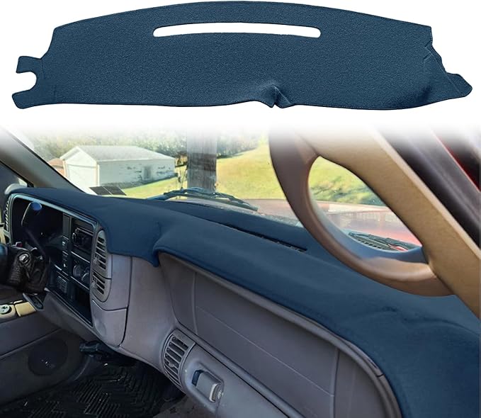Yiz Dash Cover Mat Fit for 1997-2000 Chevy Chevrolet Silverado/GMC C1500 C2500 C3500 K1500 K2500 K3500, 1997-99 GMC Yukon/Chevy Tahoe Suburban,Dashboard Cover Pad Carpet Protector(97-98 Navy Blue)Y57