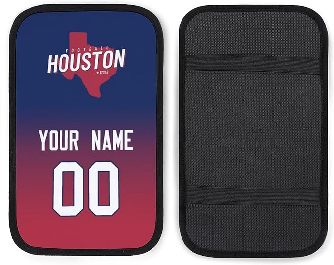 Custom Football Car Armrest Covers Universal Auto Center Console Pad Car handrail Box Cushion Personalized Add Name & Number Fans Gift Fit Suit for SUV Truck Sedan Van