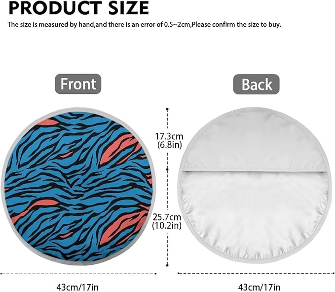 Zebra-Stripe Blue Red Pattern Steering Wheel Sun Shade Cover for Truck Car SUV Van Anti-Heat Car Steering Wheel Cover Steering Wheel Cover for Sun Protection Decorative Accessories