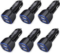 6Pack Fast Charge Dual Port Lighter Plug USB Adapter, 12 Volt USB Outlet for iPhone 15 14 13 12 11 Pro Max 10 SE XR XS X 8 7 Plus 6, iPad, Samsung Galaxy S23 S22 S21 S20 S10 S9