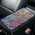 Bulopur Colorful Floral Car Console Covers Arm Rest Cover Car Easy to Install Armrest Console Cover Warmth Armrest Cover Protec 12.01 x 7.28 Inch Universal Armrest Cover Pad