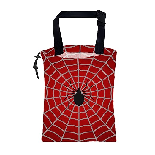 KXWQTRDD Car Garbage Bag Spider on Spider Web Drawstring Car Trash Bag Hanging for Back Seat with Adjustable Buckle Canvas Vehicle Trash Can Easy-to-Install