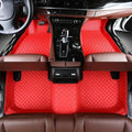 Customize Making Car Floor Mats for 99.99% Sedan SUV Pickup Truck Full Coverage Men Women Cute Leather Protection Pads Non-Slip Floor Liners (Red)