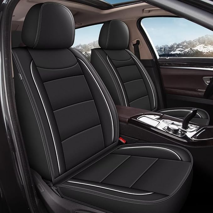 YORKNEIC Fit for kia Sportage Seat Covers 5 Seats 2009-2024 2025 - Leather Car Seat Covers Full Set (2 Row 5 Seats, Black)