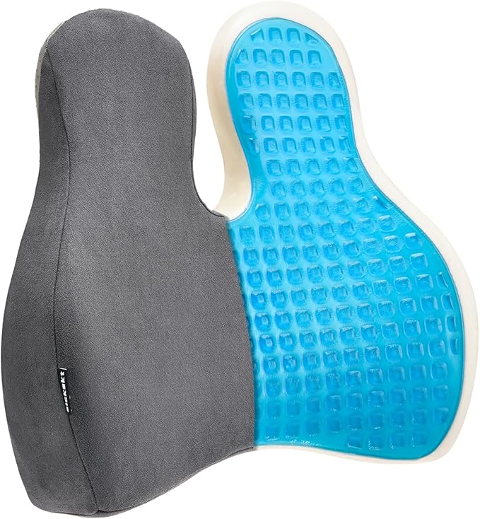 Zickskt Lumbar Support Pillow for Office Chair - Memory Foam Back Cushion for Chair, Car, Couch - Lumbar Pillow Promotes Better Posture, Back Pain Relief with Adjustable Strap & Non-Slip
