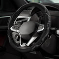 Car Steering Wheel Cover, 14.5-15 Inch Comfortable Grip Microfiber Leather Non-Slip Wheel Cover, Auto Elastic Breathable Wheel Steering Protector, Universal Interior Accessories Fit Vehicles