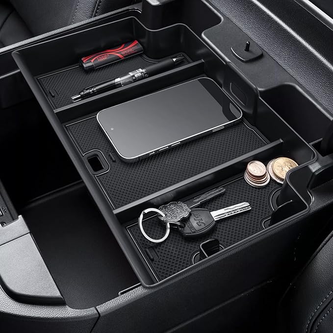 SPELAB Center Console Organizer Compatible with Chevy Silverado 2023-2025, Compatible with GMC Sierra 1500, 2024-2025 Silverado 1500, Sierra 1500 2500HD 3500HD Insert Tray Pallet Storage Accessories