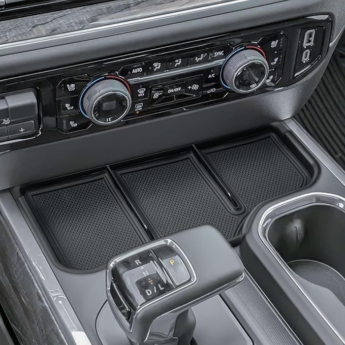 HGWEI Center Console Organizer Tray Compatible with 2023-2025 Chevy Silverado 1500 and 2022 Refreshed Silverado1500 Accessories Armrest Storage Box Compartment Cover (Full Console w/Bucket Seats)