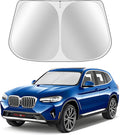 Toluoma Custom Fit Windshield Sun Shade for BMW X3 2018-2025 - Full Coverage, 210T Reflective Fabric, Double-Layer Design - Blocks 99% UV Rays, Keeps Car Cool, Easy to Install and Store
