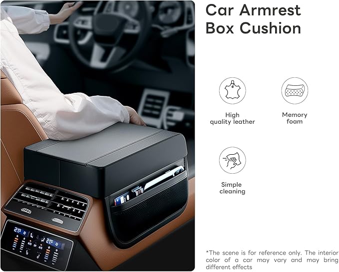 Civenhhd Car Armrest Pad, Universal Armrest Cushion Pad, Leather Armrest Box Pad