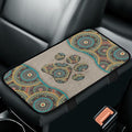 Bulopur Boho Dog Paw Prints Auto Armrest Console Accessories Flannel Center Console Cover Warmth Car Console Covers Protect from Pet Claws Fit Most Car, Truck, SUV, or Van