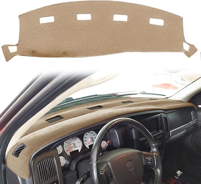 Yiz Dashboard Cover Dash Cover Mat Custom Fit for Dodge Ram 1500 2002-2005,2500/3500 2003-2005 (02-05 Beige) Y22