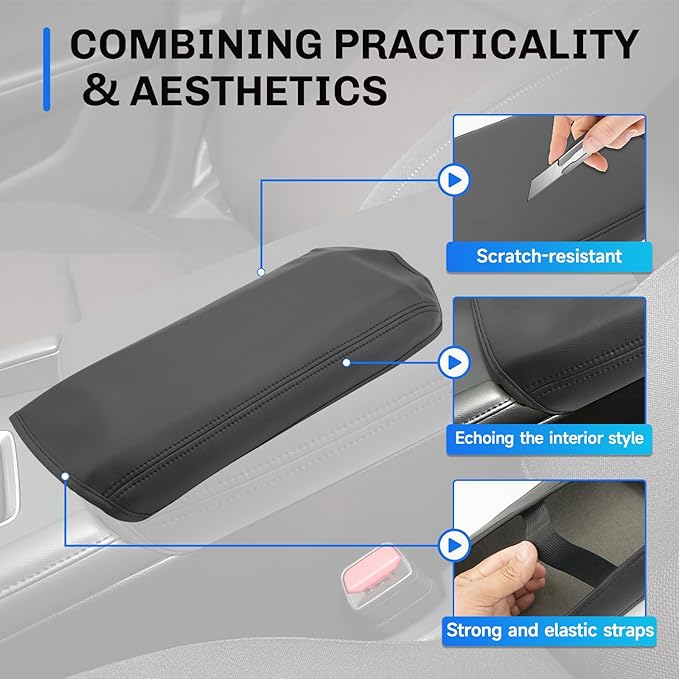 SXCY for 2025 2026 Mazda 3 Armrest Cover for 2019-2025 2026 Mazda 3 Accessories 2025 2026 Mazda3 Center Console Cover 2025 2026 Mazda3 Middle Console Cover (Thin Cover Black Line)