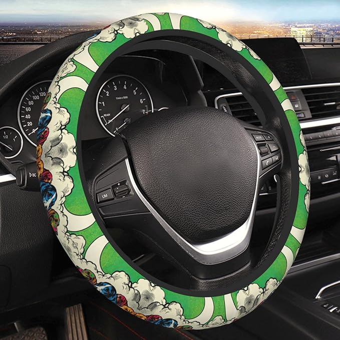 Cocker Whippet Dog Neoprene Steering Wheel Covers Women Men Car Accessories, Universal 15 Inch Fit Auto, Suvs, Truck