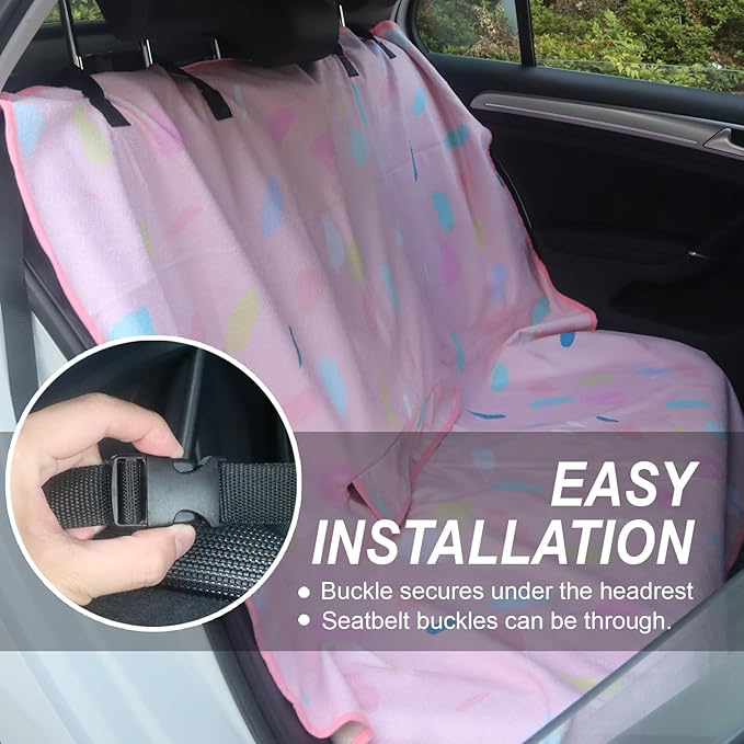 nbnhxnff Sweat Towel Car Seat Cover Protector Rear Seats for Gym Workout, Running, Swimming, Beach and Hiking, Waterproof Universal Seat Cover for Car, Trucks, Van & SUV (Pink Drops, 1pcs Rear Seat)