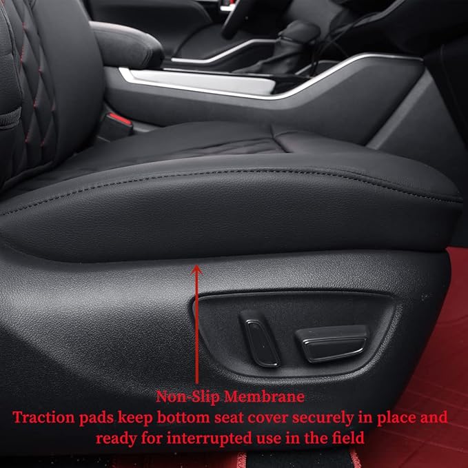 coverdream Grand Highlander Seat Covers for 2024 2025 2026 Toyota Grand Highlander SUV,2nd Row 40/60 Split,Fully Covered,Luxury Leather Car Seat Protector(Full Set,Black/Diamond)