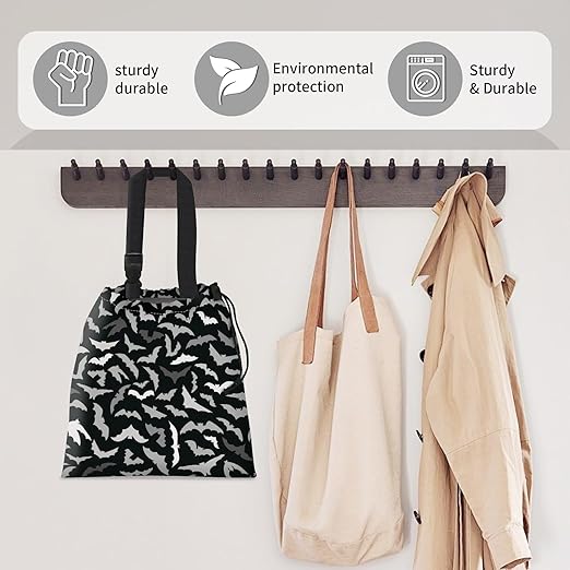 AFYEWKC Car Trash Bag Large Hanging Can for Back of Seat, Cute Waterproof Car Garbage Bag for Vehicle, Travelling, Outdoor Cute Grey Black Bats