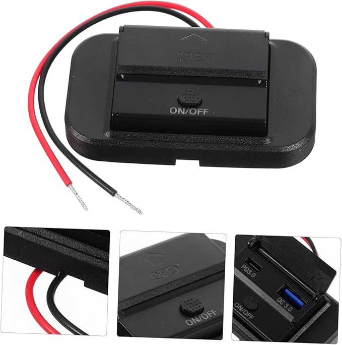 24v Car Usb Charger Fast Charging Adapter Dual Port Socket for Rvs and Vehicles Easy Installation Material Panel