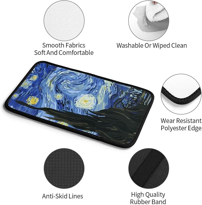 Night Sky The Starry Night Auto Center Console Armrest Pad Universal Car Center Console Cover Seat Box Cover for Sedan, Van, SUV, Truck Car Accessorie