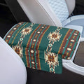 Dreaweet Aztec Arm Rest Cover for Car Thick Car Center Console Cover Pad with Pockets Green Anti-Scratch Car Armrest Cover Cushion Center Console Armrest Replacement
