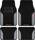 Rubbermaid Car Mats, Carpeted Floor Car Mat with Faux Leather & Built-in Heel Pad, Two-Tone Car Rug Floor Mats, Stylish Carpeted Floor Mats for Cars, Trucks & SUVs Gray Color