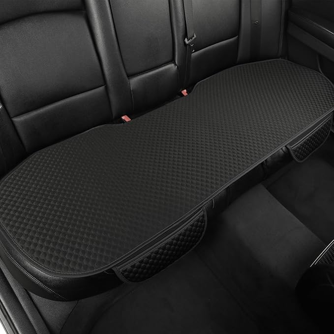 West Llama Car Seat Covers Full Set,Ice Silk Bottom Seat Covers for Cars Include 1 Pair Front Driver Seat Pad Mat and 1 Rear Bench Cover for SUVs,Cars,Sedans(3PC-Black)