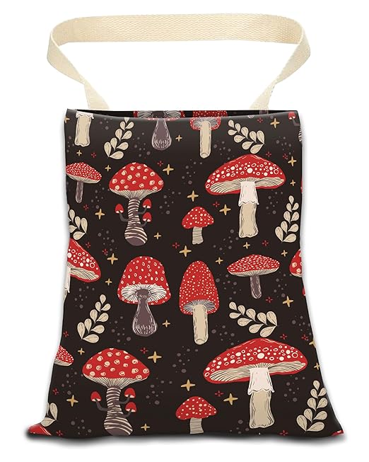 ANKVRP Car Trash Can, Durable Hanging Car Trash Garbage Bag, Cute Automotive Garbage Cans Organizer, Cute Red Mushroom