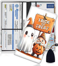 Car Registration Holder, PU Leather Vehicle Glove Box Organizer for Driver License, Document, Car Insurance Holder with Magnetic Shut, Auto Paperwork Wallet Case Accessories, Cute Trickster Ghost