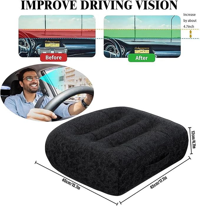 Super Thicken Car Seat Cushion for Adults/Office Chair Cushions/Butt Pillow for Car Long Sitting,Portable Car Seat Pad Fatigue Relief Suitable for Trucks,Cars,Office Chairs,Wheelchairs（Black）