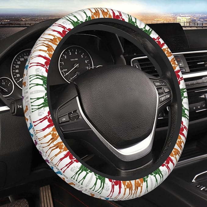 Camel Art Pattern Car Steering Wheel Cover, 15 Inch Steering Wheel Cover Stylish Decor for Most Cars