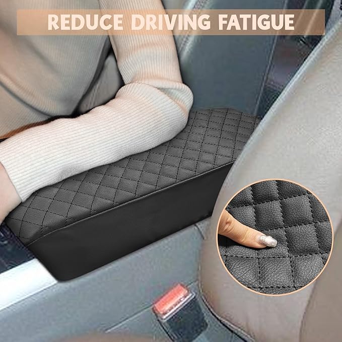 Center Console Cover Compatible with Ford Edge 2011-2014 Leather Armrest Box Cushion Cover Middle Console Pad