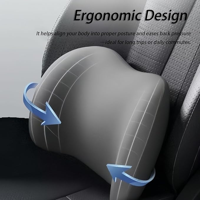 Car Lumbar Support Pillow and Car Neck Pillow Kit for Volvo S90/V90 2016-2020 2021 2022 2023 2024 2025 2026, Car Seat Neck Back Rest Pillows, Ergonomic Car Seat Headrest & Lumbar Cushion