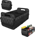 Car Trunk Organizer, Multi-Compartment Auto Trunk Storing Bag with Pockets, Collapsible Organizer and Storage for Sedans, SUVs, Trucks, Universal Interior Car Accessories (Black)
