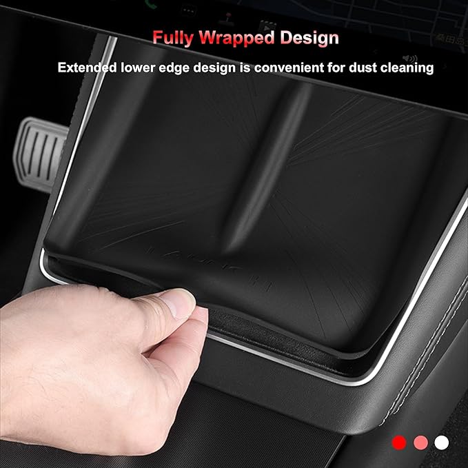 Center Console Wireless Charger Mat Compatible with Tesla Model Y Juniper 2025, Silicone Console Wireless Phone Charging Pad, Wireless Charging Protector for Model Y Accessories (Black)