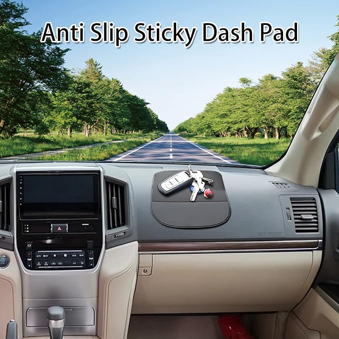 ZC GEL Car Dashboard Sticky Pad (2 Pack), Larger Size Reusable and Washable Anti-Slip Cell Pads with Strong Adhesive, Can Hold Cell Phones, Sunglasses, Coins ect. (7.5" x 5.5")