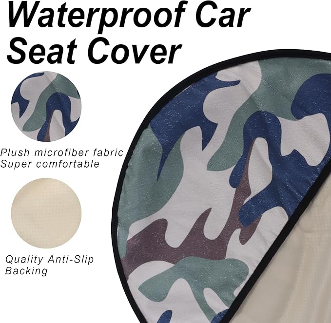 nbnhxnff Car Seat Cover (Camouflage, 1pcs Front Seat)