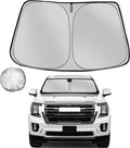 Fonowka Windshield Sun Shade for 2021-2025 GMC Yukon XL Foldable Sun Sunshade for Car Front Window Blocks UV Rays and Heat Automotive Interior Protector Custom Fit Accessories