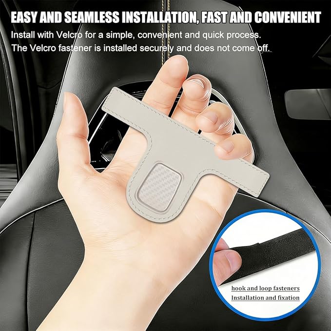 HZEL Car Seat Headrest Hook, 2PCS Vehicle Back Seat Hanger Holder Hook, Multipurpose Automotive Interior Headrest Storage Organizer for Purses Bags Coats, UniversalFit (Beige White)