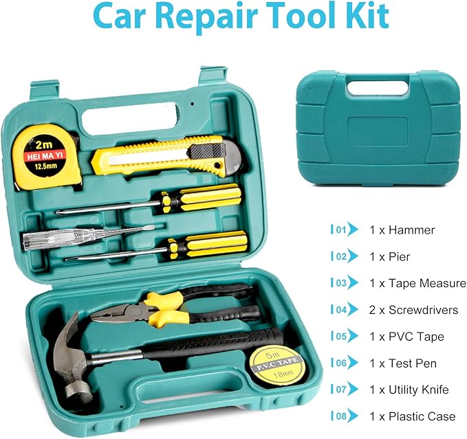 Ranallto Car Emergency Roadside Tool kit,Road Side Safety Assistance Kit for Women Men Adult,Auto Truck Vehicle Emergency Bag with Shovel Jumper Cable First Aid Kit