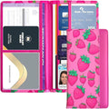 FinestHouse Car Registration and Insurance Holder with Magnetic Closure, Universal Document Organizer for License, Insurance Cards & Glove Box Storage (Strawberry-Hot Pink)