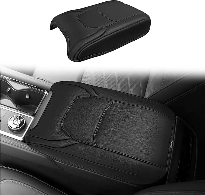Muslogy Center Console Armrest Cover Compatible with Nissan Pathfinder 2022-2025 Comfort Armrest Pad Arm Rest Cushion Vegan Leather Protector Regular Thick