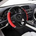 Bling Soft Leather Steering Wheel Cover, Anti-Slip Car Steering Wheel Protector, 15 Inch Rhinestones Soft Leather Elastic Steering Wheel Protector for Women Girls, Car Accessories for Most Cars