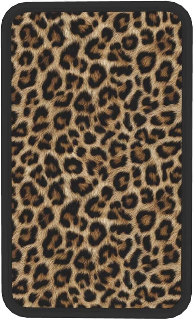 Leopard Car Center Console Cushion Pad Brown Cheetah Universal Armrest Seat Cover Protector Animal Comfortable Arm Rest Covers Car Decor Accessories Fit for Most Cars, Vehicles, SUV