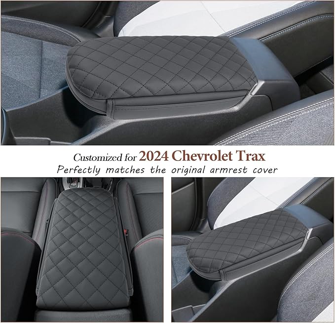 SKTU 2024 2025 2026 Chevy Trax Center Console Cover for 2024 2025 2026 Chevrolet Trax Armrest Cover 2024 2025 2026 Chevy Trax Accessories 2024-2026 Chevy Trax Center Console Soft Cushion with Pockets